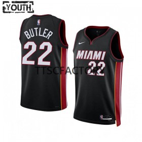 Maillot Basket Enfant Miami Heat Jimmy Butler 22 Nike 2022-23 Icon Edition Noir Swingman